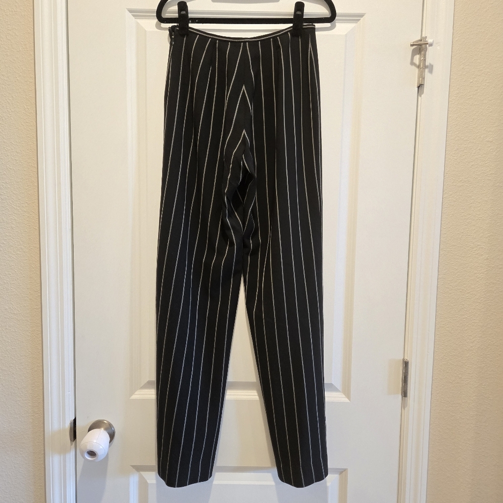 Armani Collezioni Pinstripe Wide Leg Pant, Size Small, COA Included - Picture 4 of 7